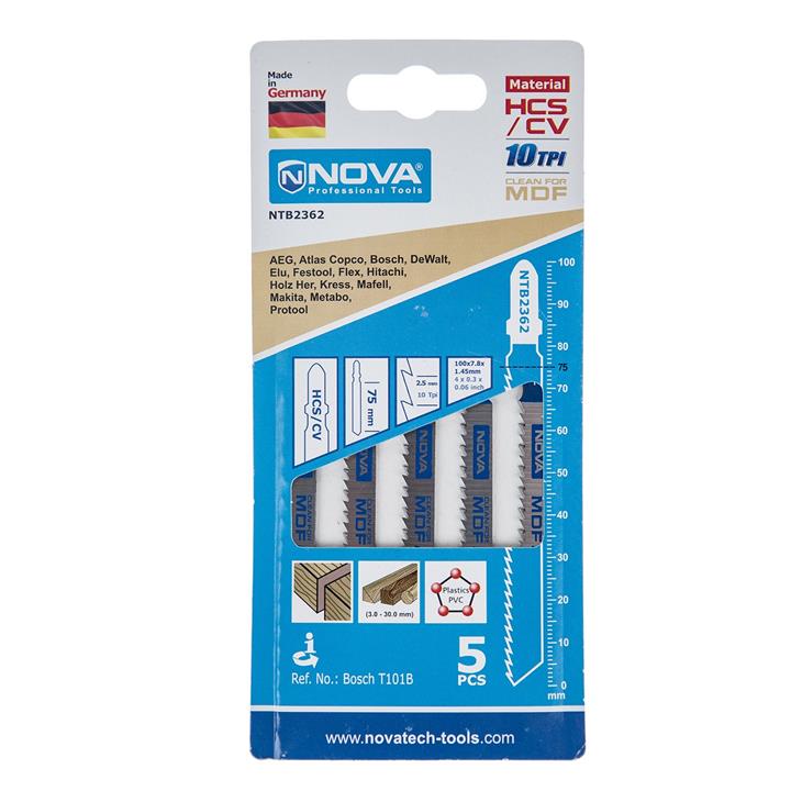 تیغه اره عمودبر نووا مدل NTB 2362 بسته 5 عددی Nova NTB 2362 Jigsaw Blade Pack Of 5